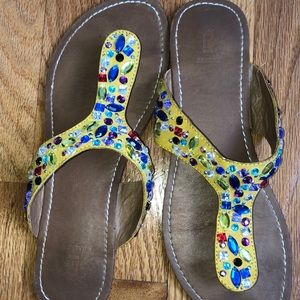 Jeweled Thong Sandals
